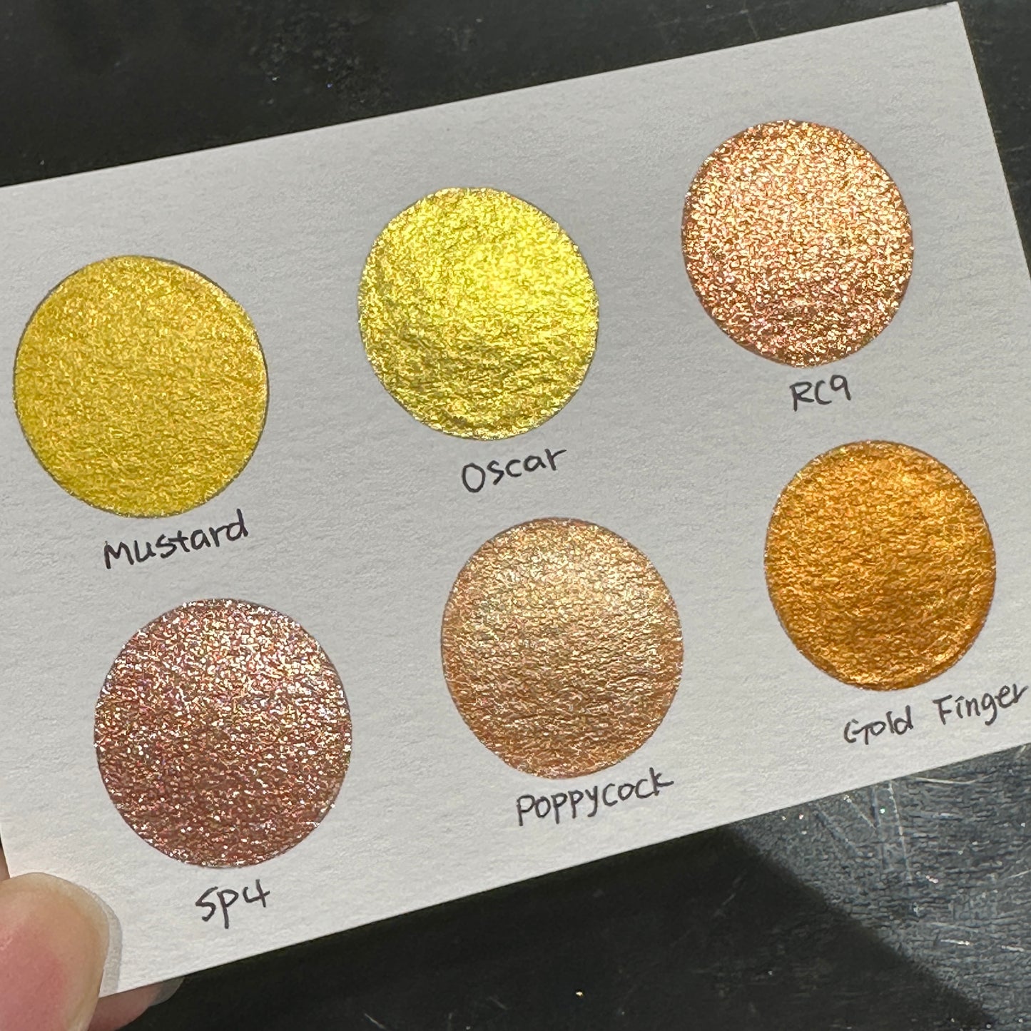 Gold set Handmade Shimmer Metallic Watercolor Paints Half