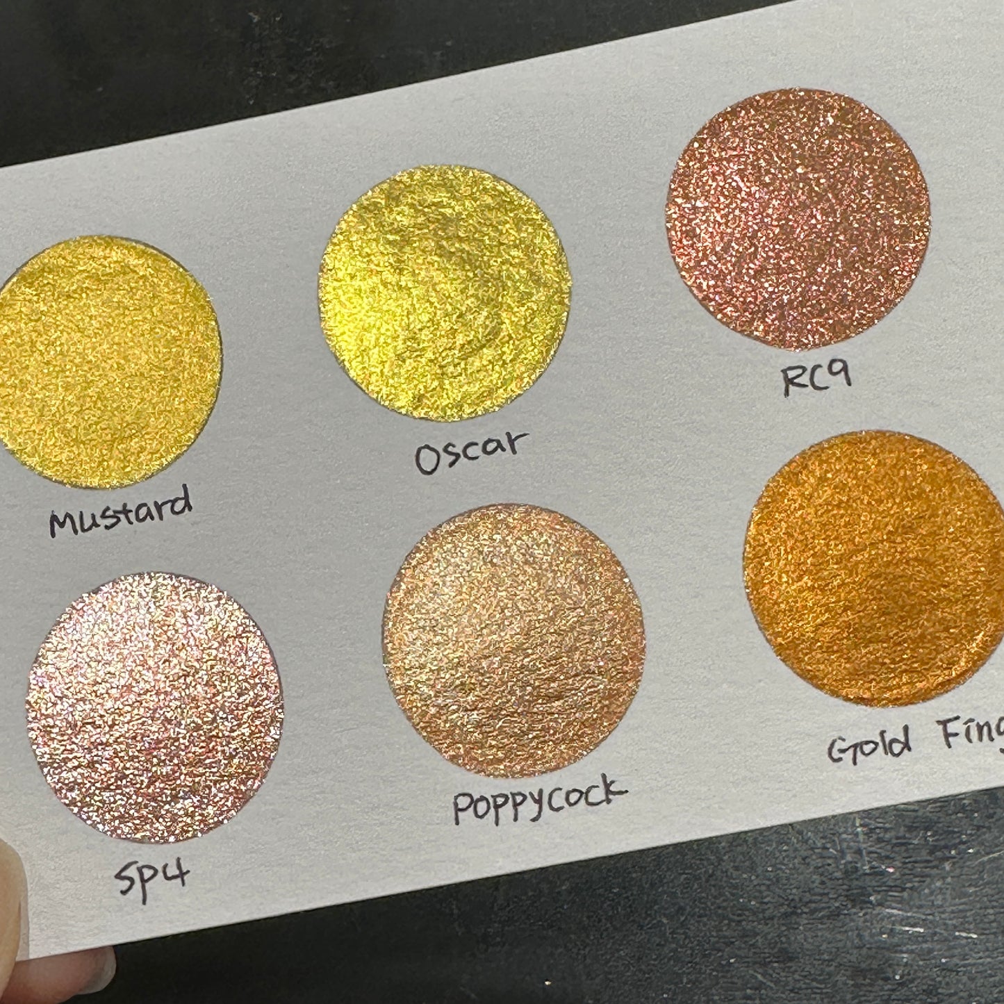 Gold set Handmade Shimmer Metallic Watercolor Paints Half