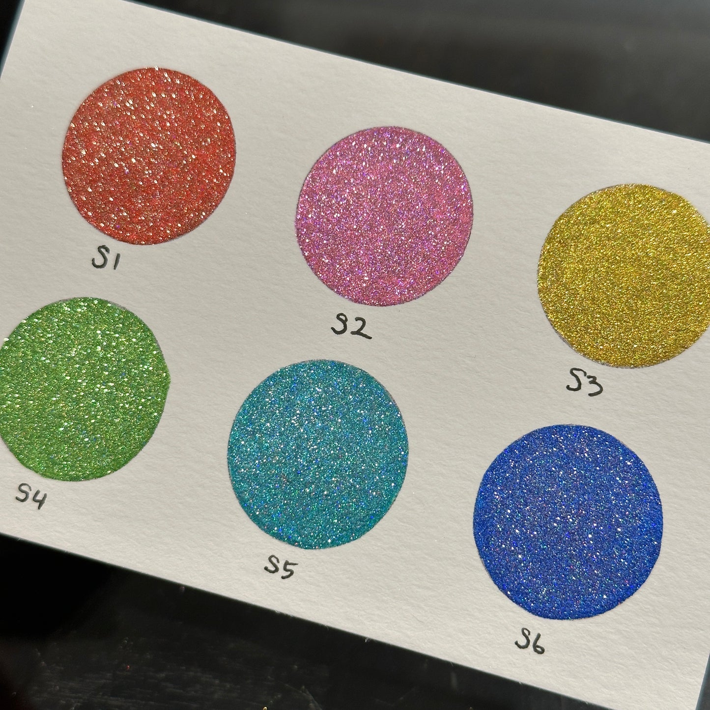 Summer2021 Dot Card Handmade Chrome Super Color Shift Shimmer Watercolor Paints by iuilewatercolors