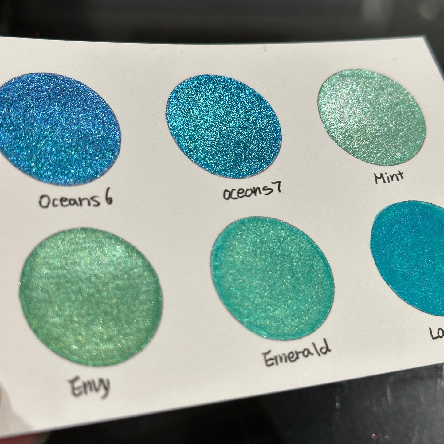 Teal set Handmade Shimmer Metallic Chameleon Colorshift Watercolor Paint Half By iuilewatercolors