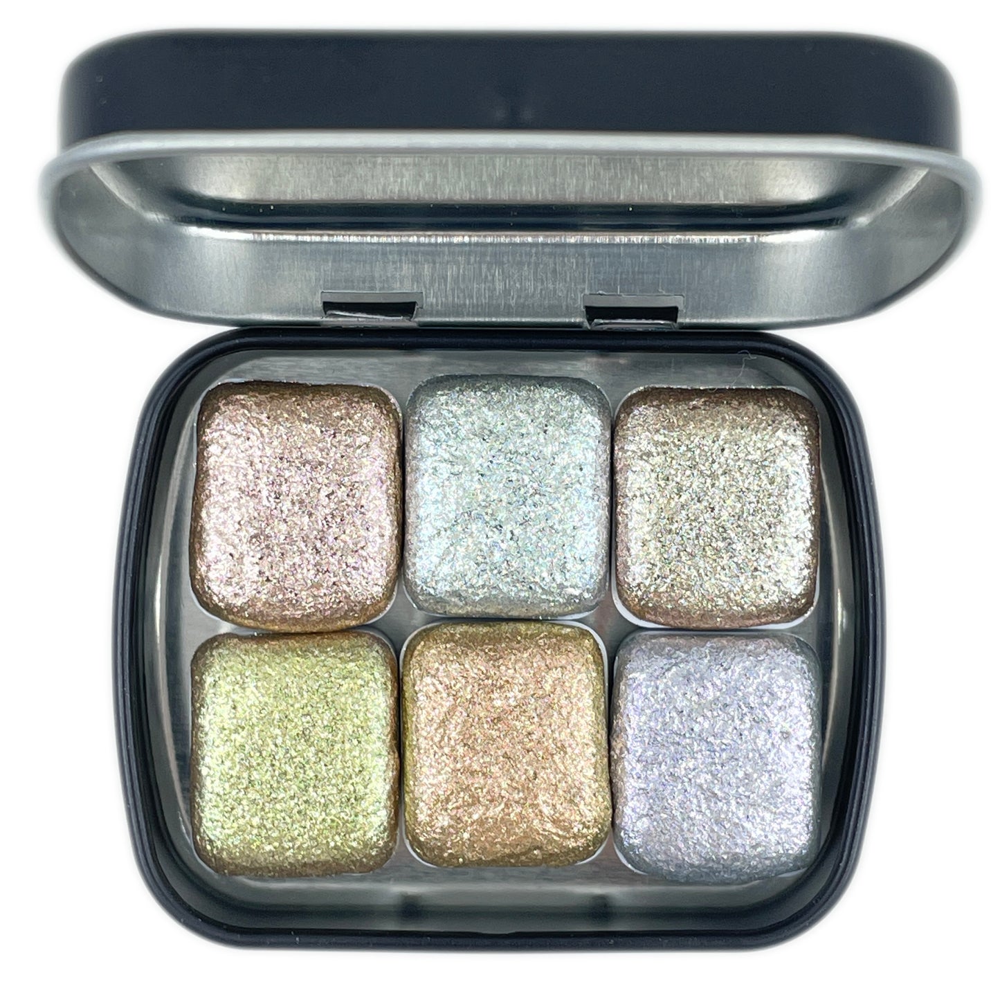 The City Set Half Pan Handmade Shimmer Metallic Sparkle Watercolor Paints by iuilewatercolors