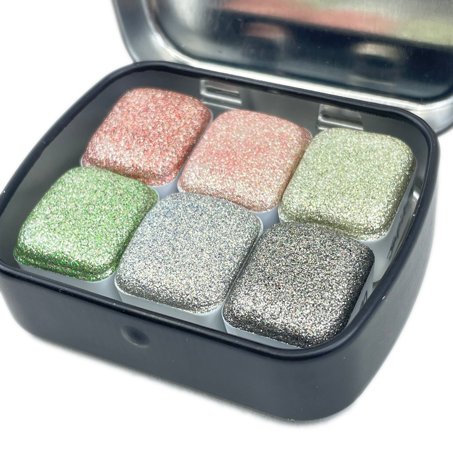 The Planet Set Half Pan Handmade  Shimmer Metallic Chameleon Glitter Watercolor Paints by iuilewatercolors