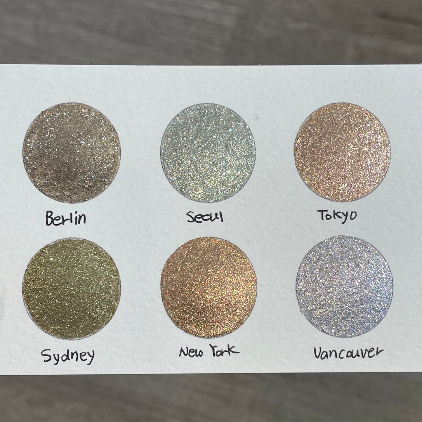 The City Set Half Pan Handmade Shimmer Metallic Sparkle Watercolor Paints by iuilewatercolors