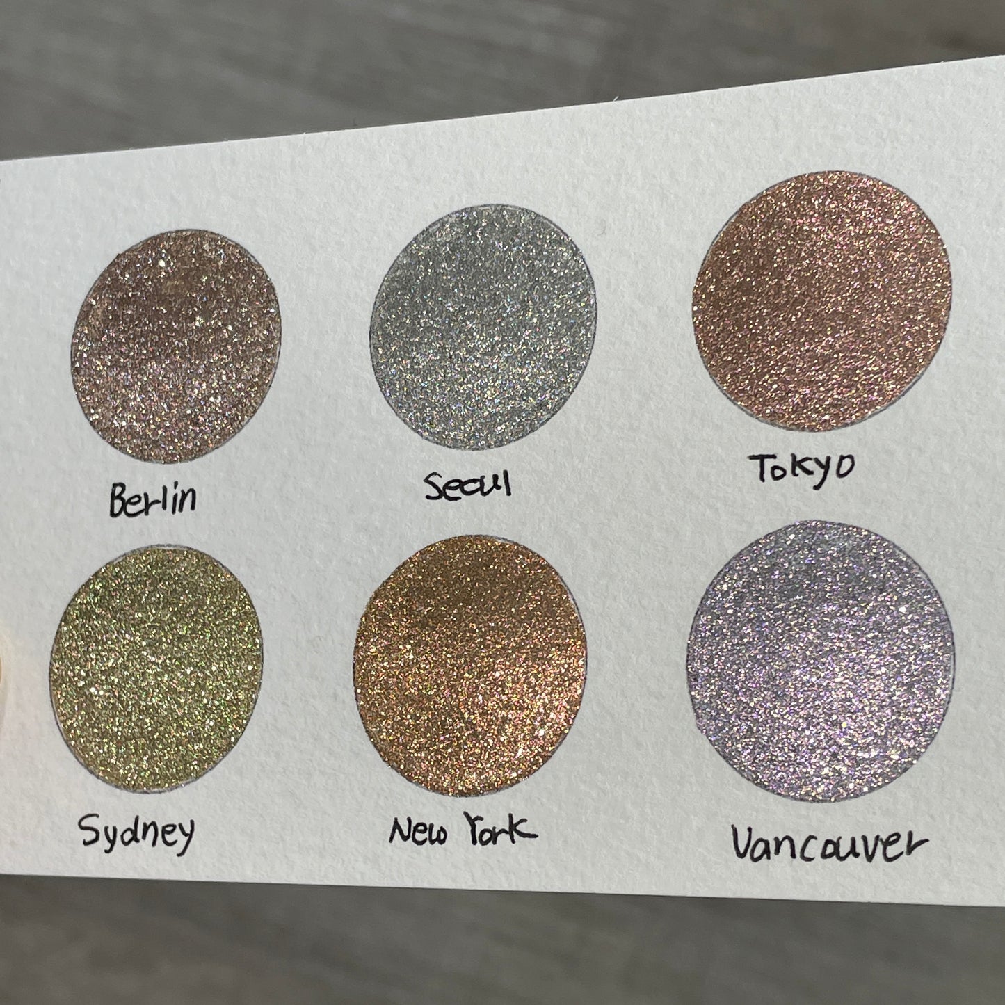 The City Set Half Pan Handmade Shimmer Metallic Sparkle Watercolor Paints by iuilewatercolors