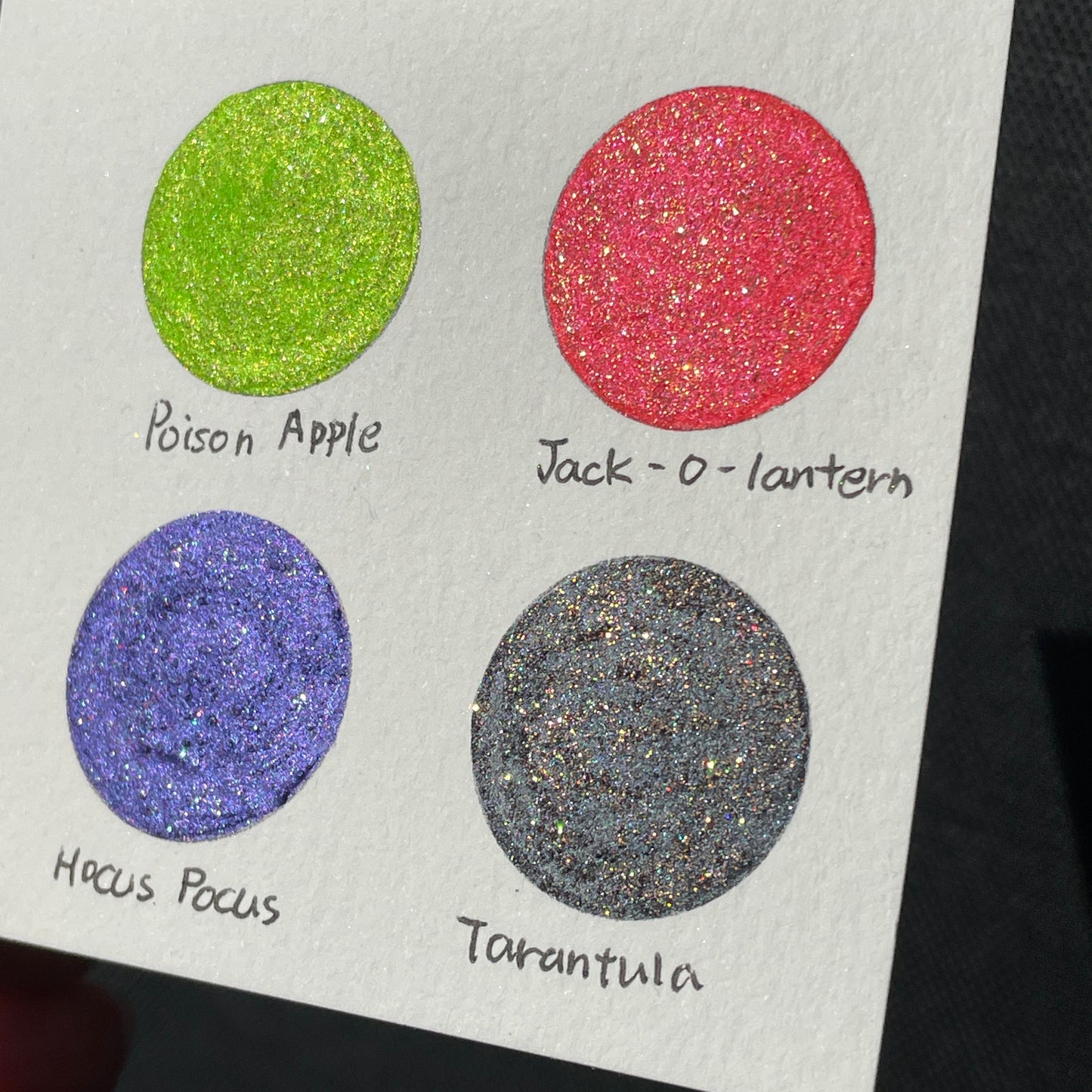 Halloween 2023  Set Handmade Shimmer Neon Glittery Watercolor Paints by iuilewatercolors