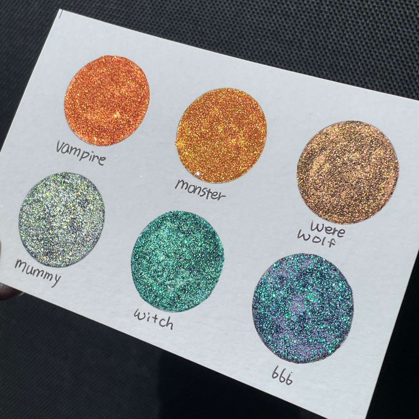 Halloween2021 Dot Card Handmade Chrome Super Color Shift Shimmer Watercolor Paints by iuilewatercolors