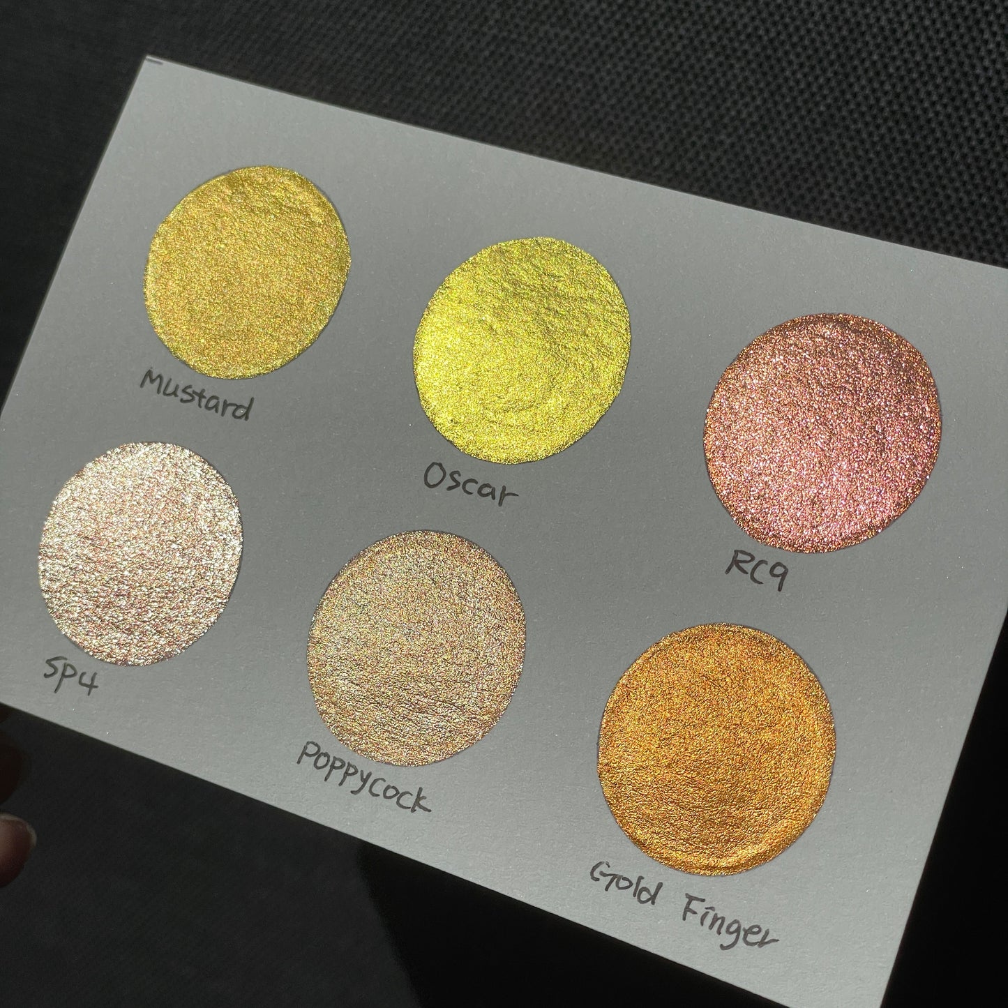Gold set Handmade Shimmer Metallic Watercolor Paints Half