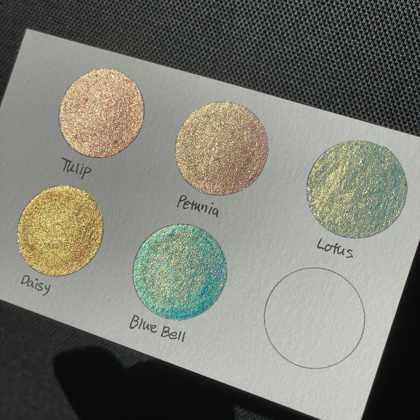 Flower Field Dot Card Handmade Chrome Super Color Shift Shimmer Watercolor Paints by iuilewatercolors