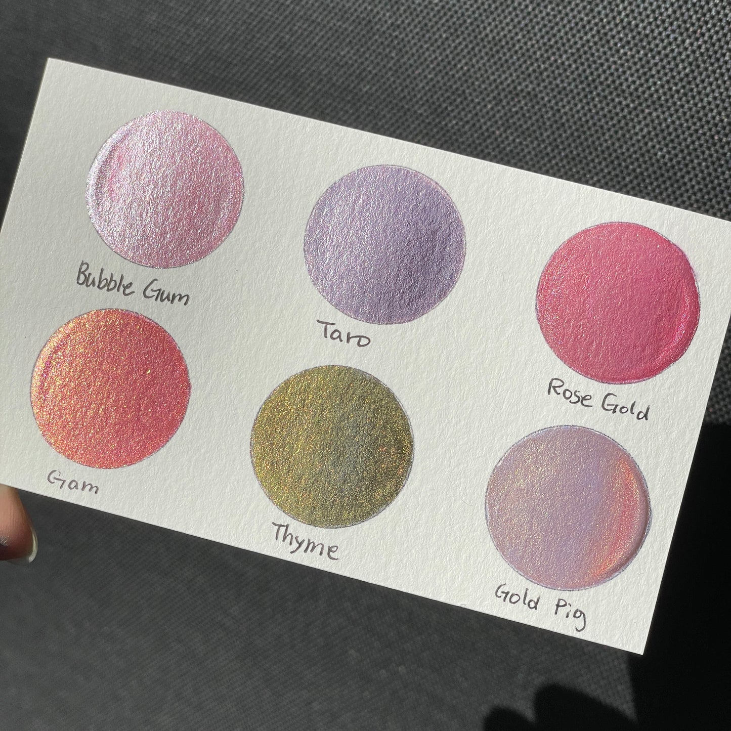 Pink gold set shimmer watercolor paint