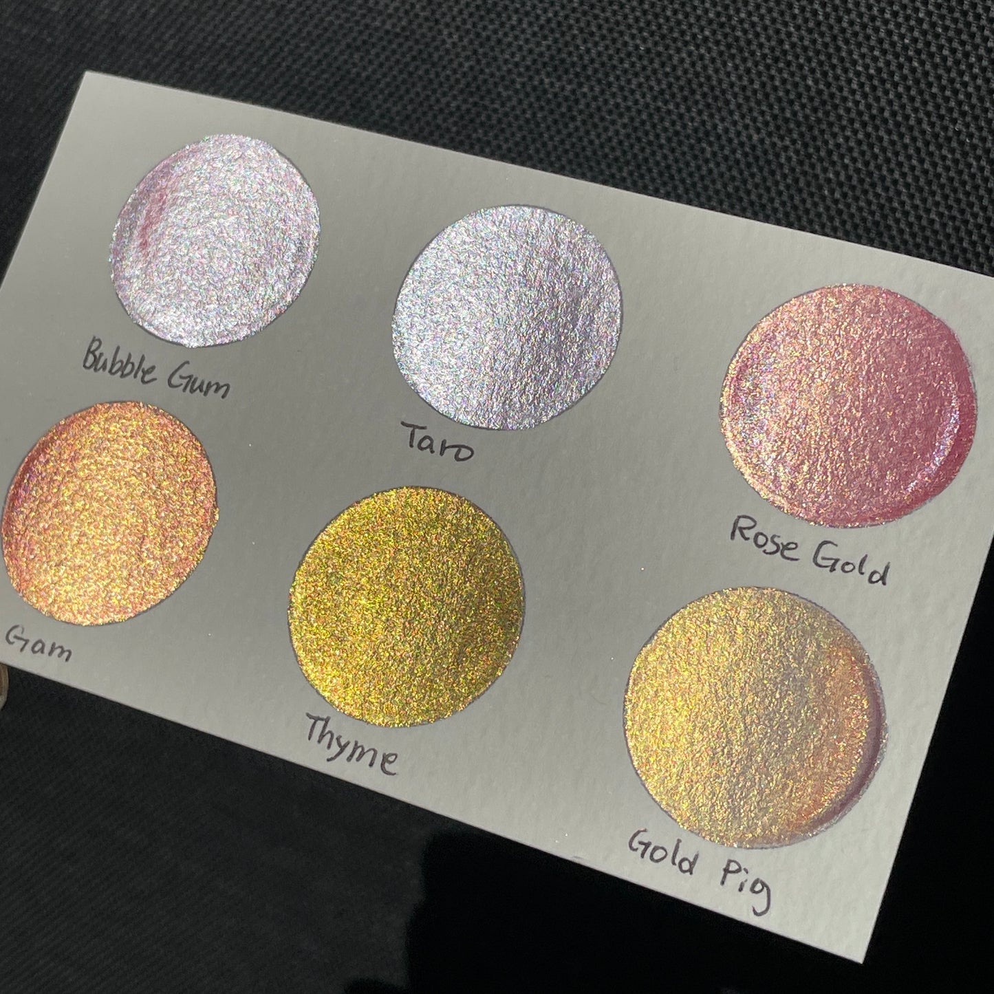 Pink gold set shimmer watercolor paint