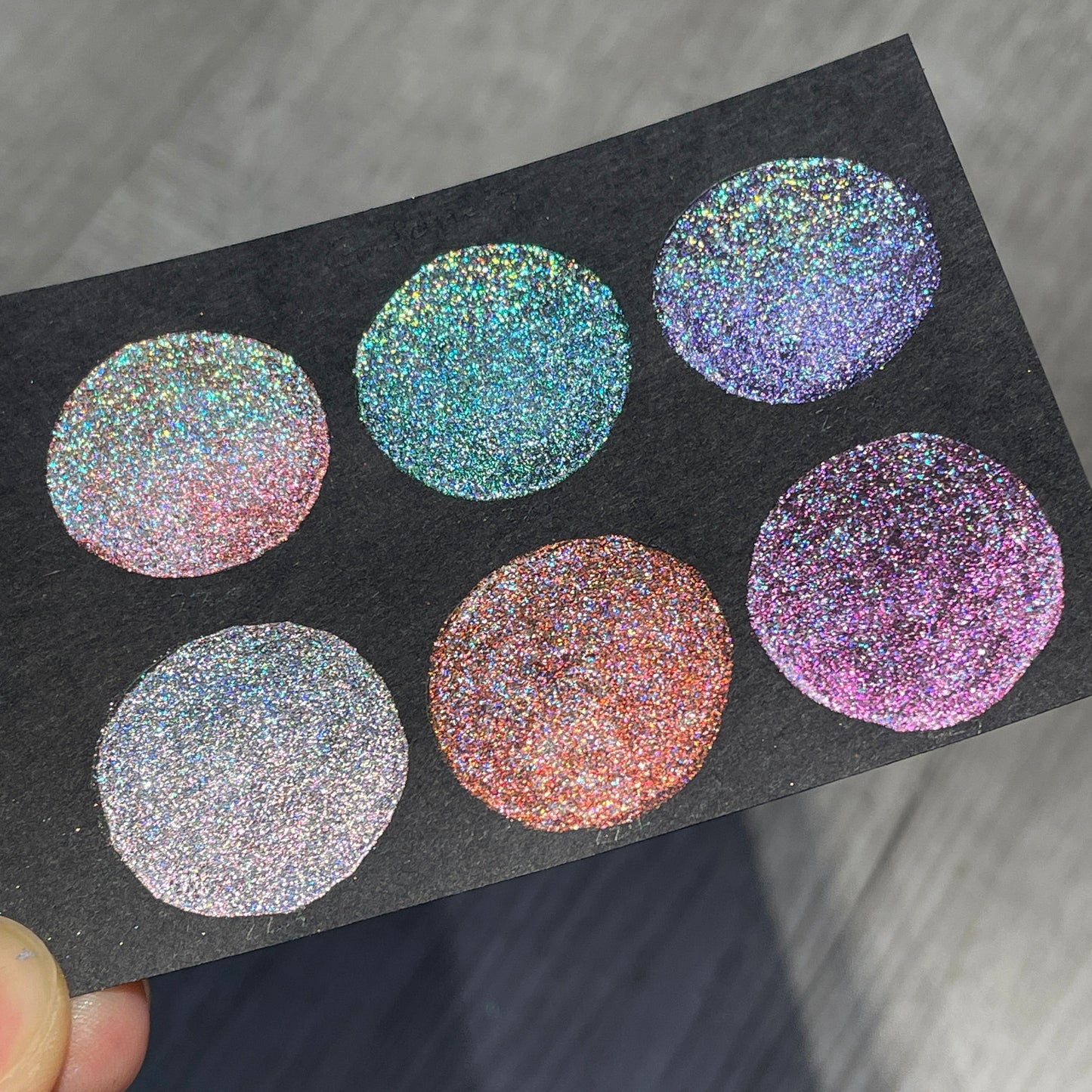 Vol.1 Goddess Button Set Handmade Super Shift Aurora Shimmer Holographic Watercolor Paints by iuilewatercolors