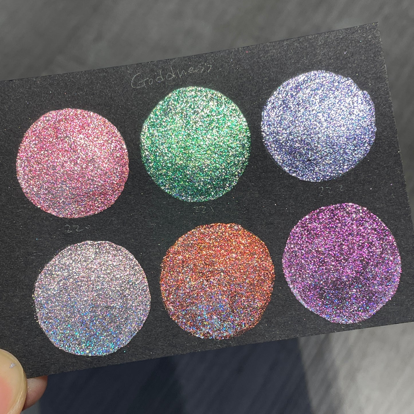 Vol.1 Goddess Quarter Set Handmade Super Shift Aurora Shimmer Holographic Watercolor Paints by iuilewatercolors