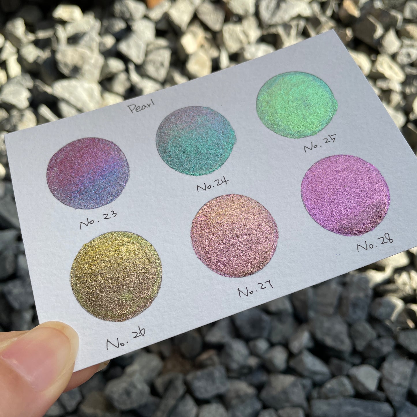 Pearl CS Quarter set (23 to 28)Handmade color shift watercolor paints Quarter pans