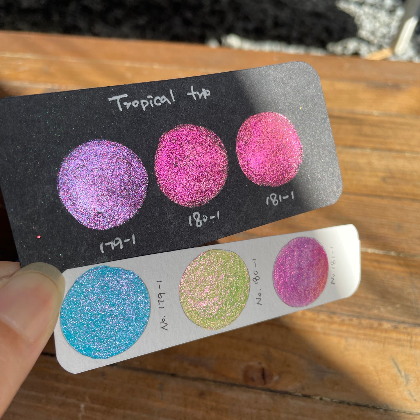 Limited Quarter Tropical Trio Set Handmade Color Shift Aurora Shimmer Metallic Chameleon Watercolor Paints by iuilewatercolors