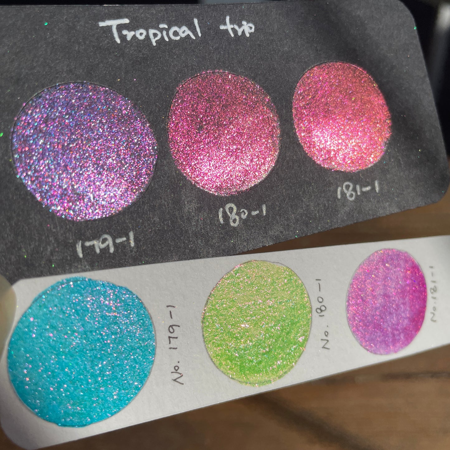 Limited Quarter Tropical Trio Set Handmade Color Shift Aurora Shimmer Metallic Chameleon Watercolor Paints by iuilewatercolors