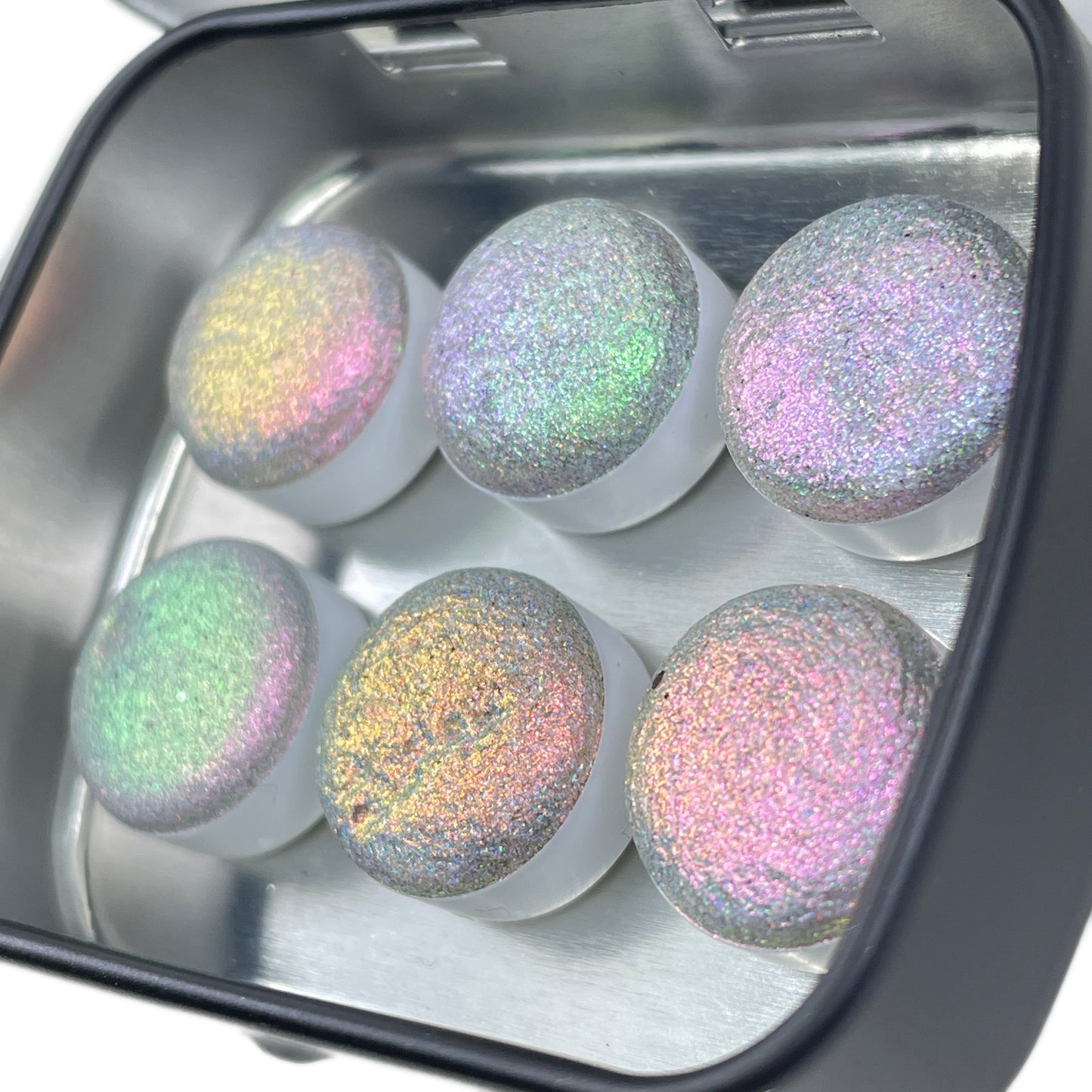 Vol.1 Goddess Button Set Handmade Super Shift Aurora Shimmer Holographic Watercolor Paints by iuilewatercolors