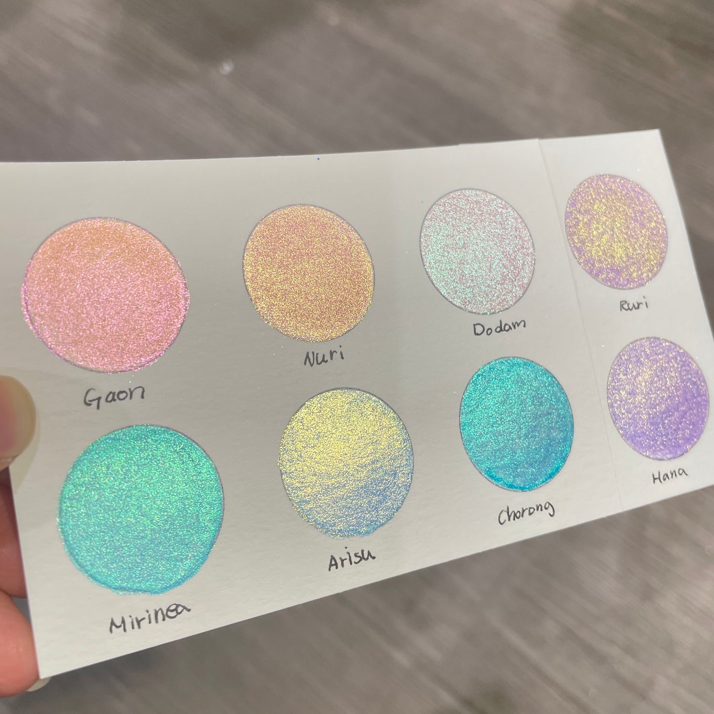 Nuri Half Pan Handmade Color Shift Shimmer Shine Watercolor Paints by iuilewatercolors