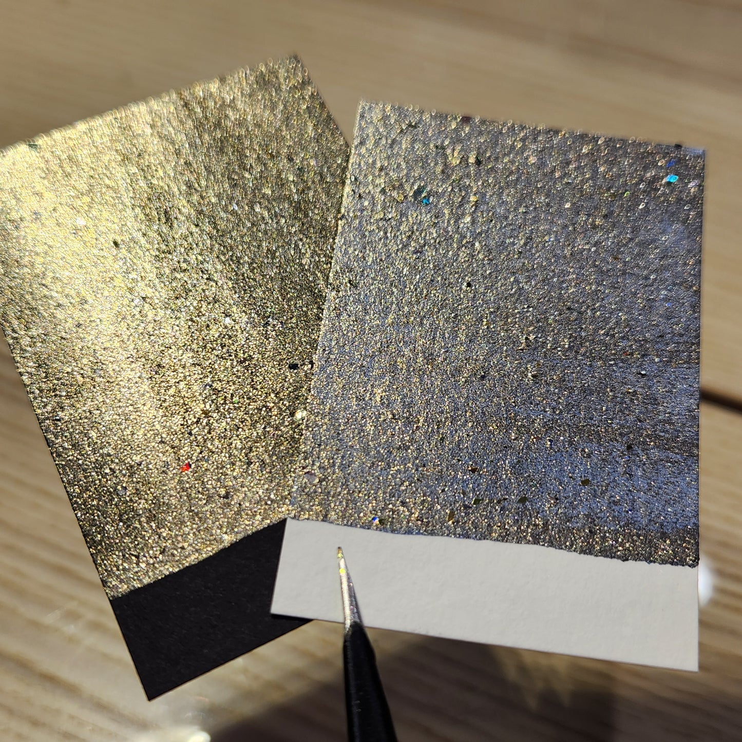 Limited Infinite Half Pan Handmade Shimmer Mica with Holo Flake Watercolor Paints by iuilewatercolors