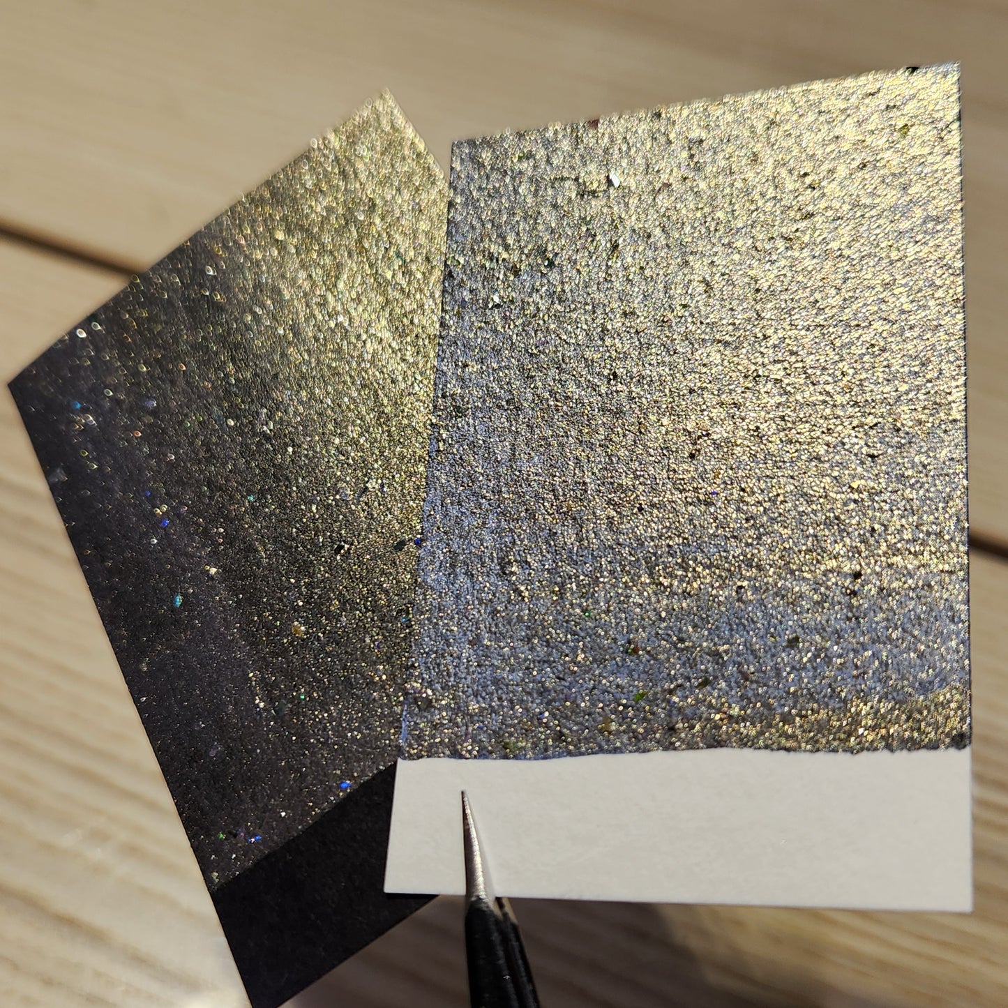 Limited Infinite Half Pan Handmade Shimmer Mica with Holo Flake Watercolor Paints by iuilewatercolors