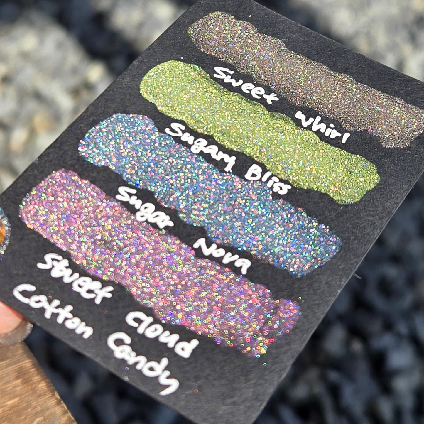Cotton Candy Button set Handmade Chrome Shimmer Holographic Watercolor Paints by iuilewatercolors