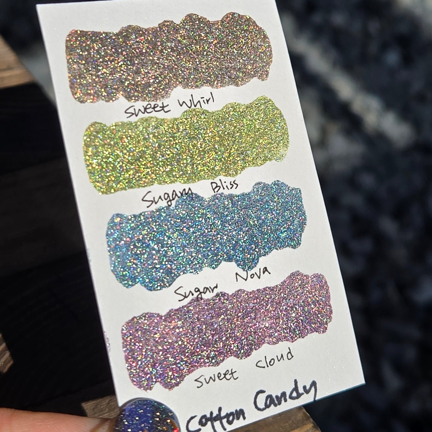 Sugar Nova Half Pan Cotton Candy Handmade Chrome Shimmer Holographic Watercolor Paints by iuilewatercolors