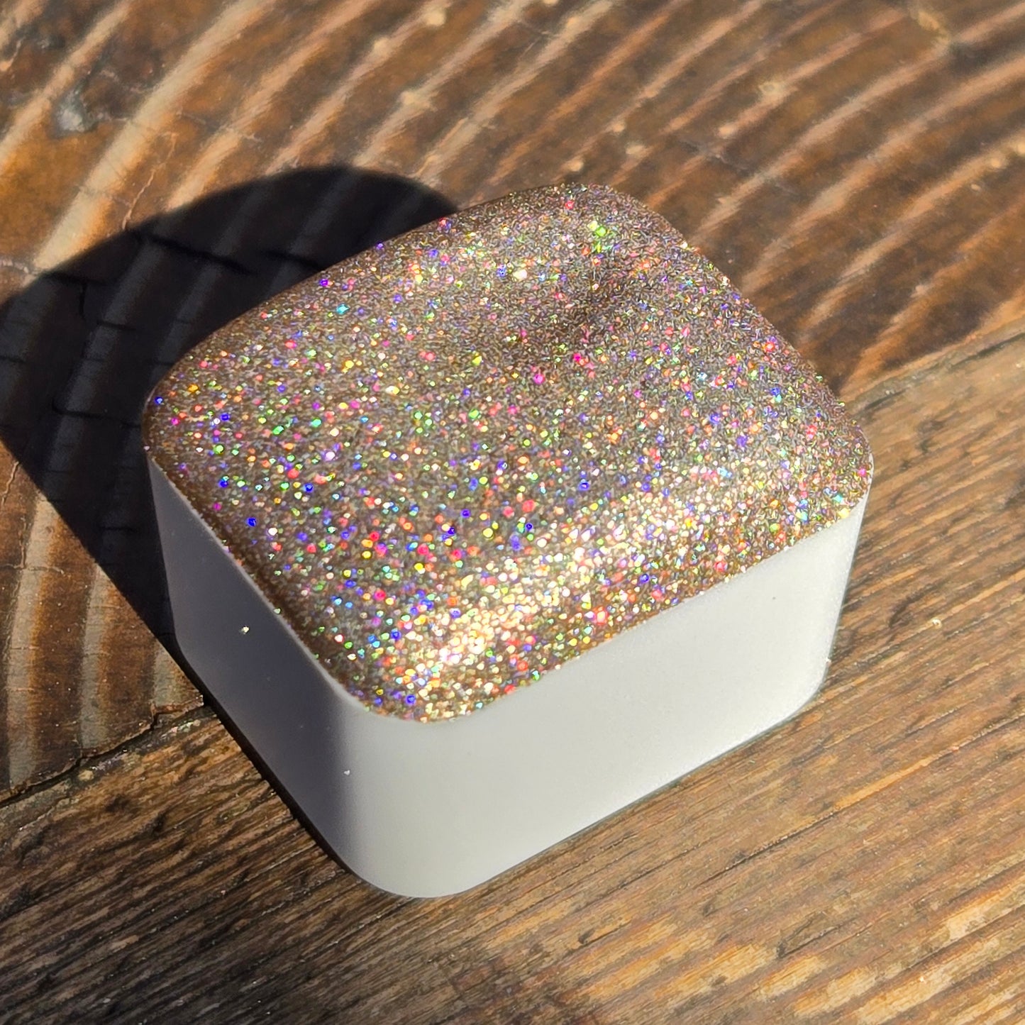 Sweet Whirl Half Pan Cotton Candy Handmade Chrome Shimmer Holographic Watercolor Paints by iuilewatercolors
