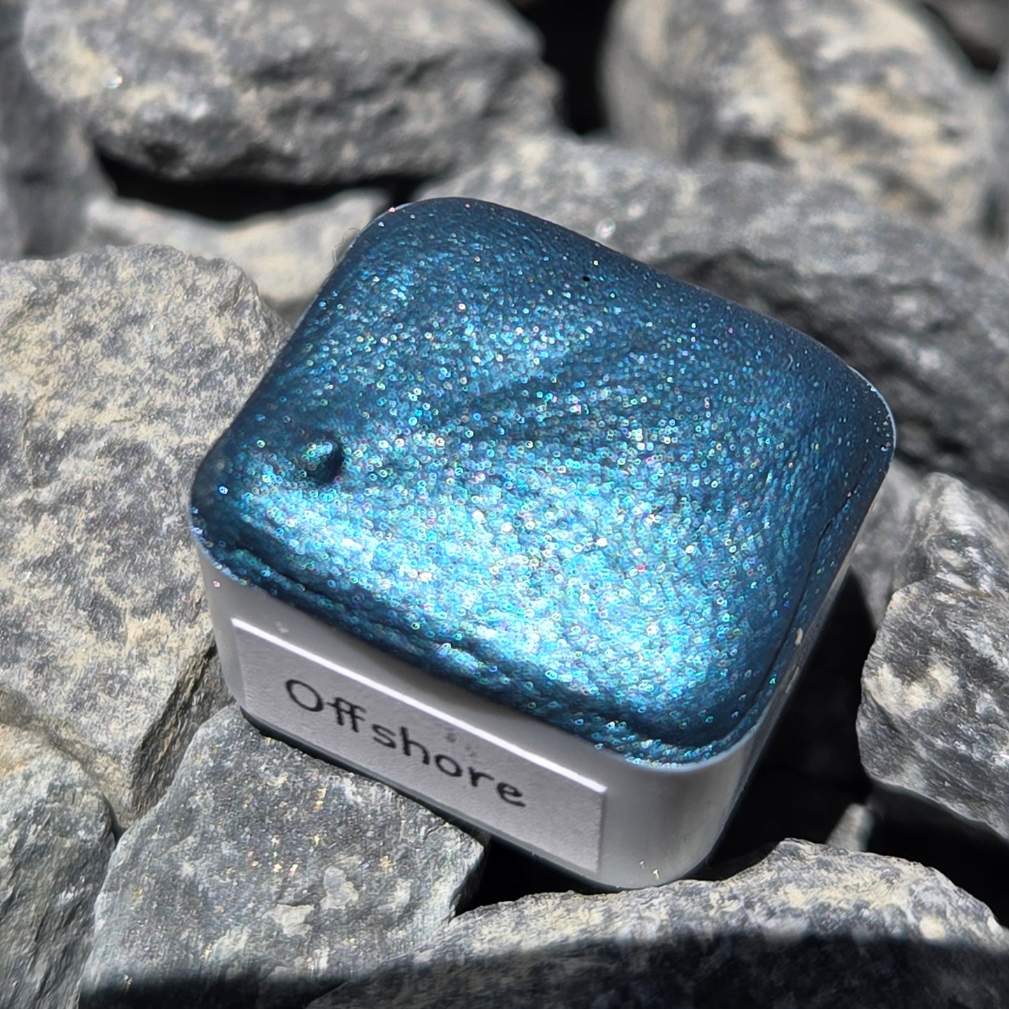 Offshore Half Pan Under the Sea Handmade Mica Shimmer Chrome Shine Watercolor Paints by iuilewatercolors