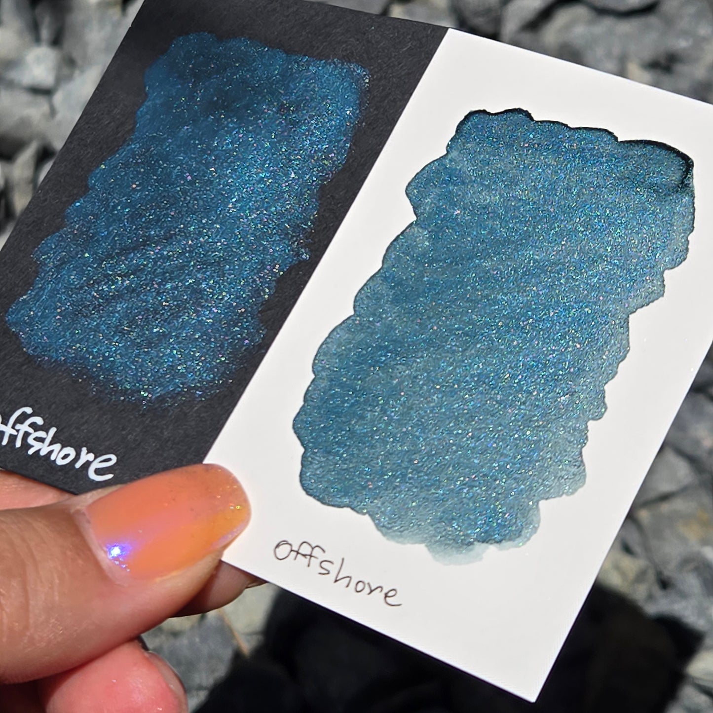 Offshore Half Pan Under the Sea Handmade Mica Shimmer Chrome Shine Watercolor Paints by iuilewatercolors