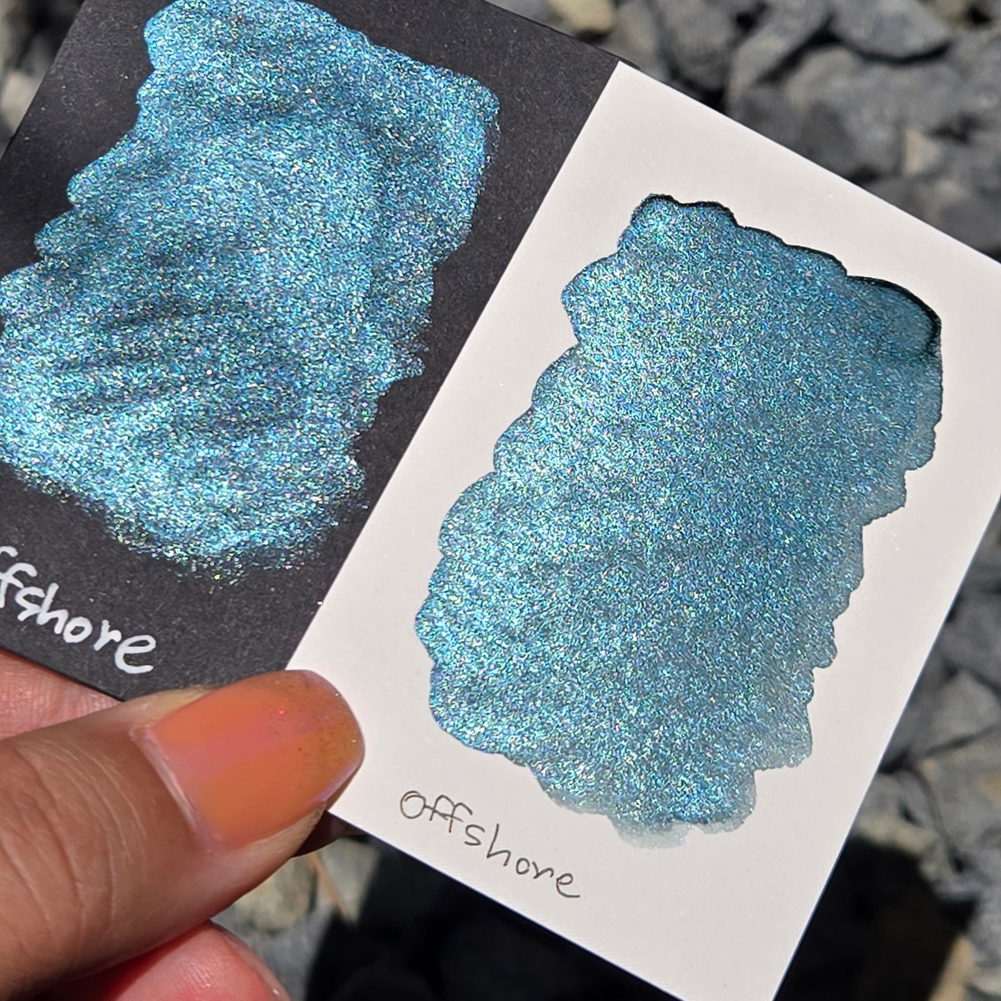 Offshore Half Pan Under the Sea Handmade Mica Shimmer Chrome Shine Watercolor Paints by iuilewatercolors