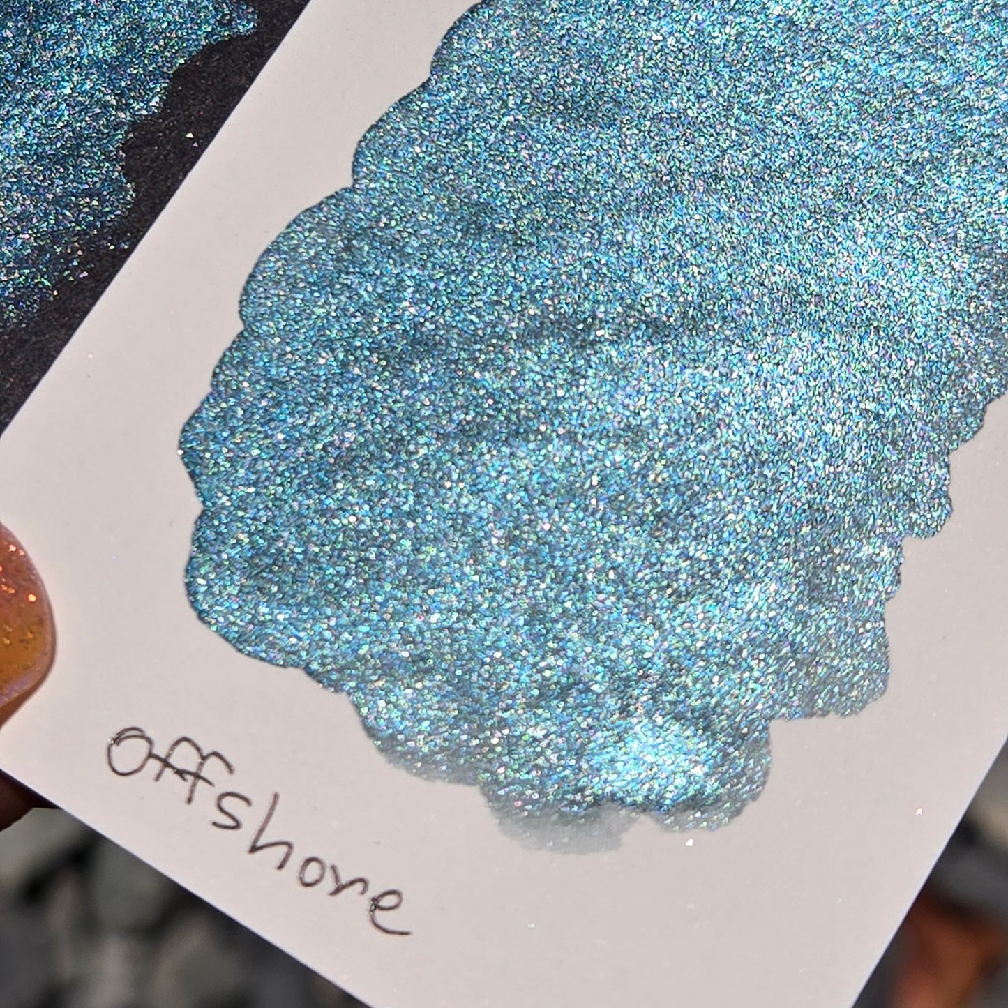 Offshore Half Pan Under the Sea Handmade Mica Shimmer Chrome Shine Watercolor Paints by iuilewatercolors