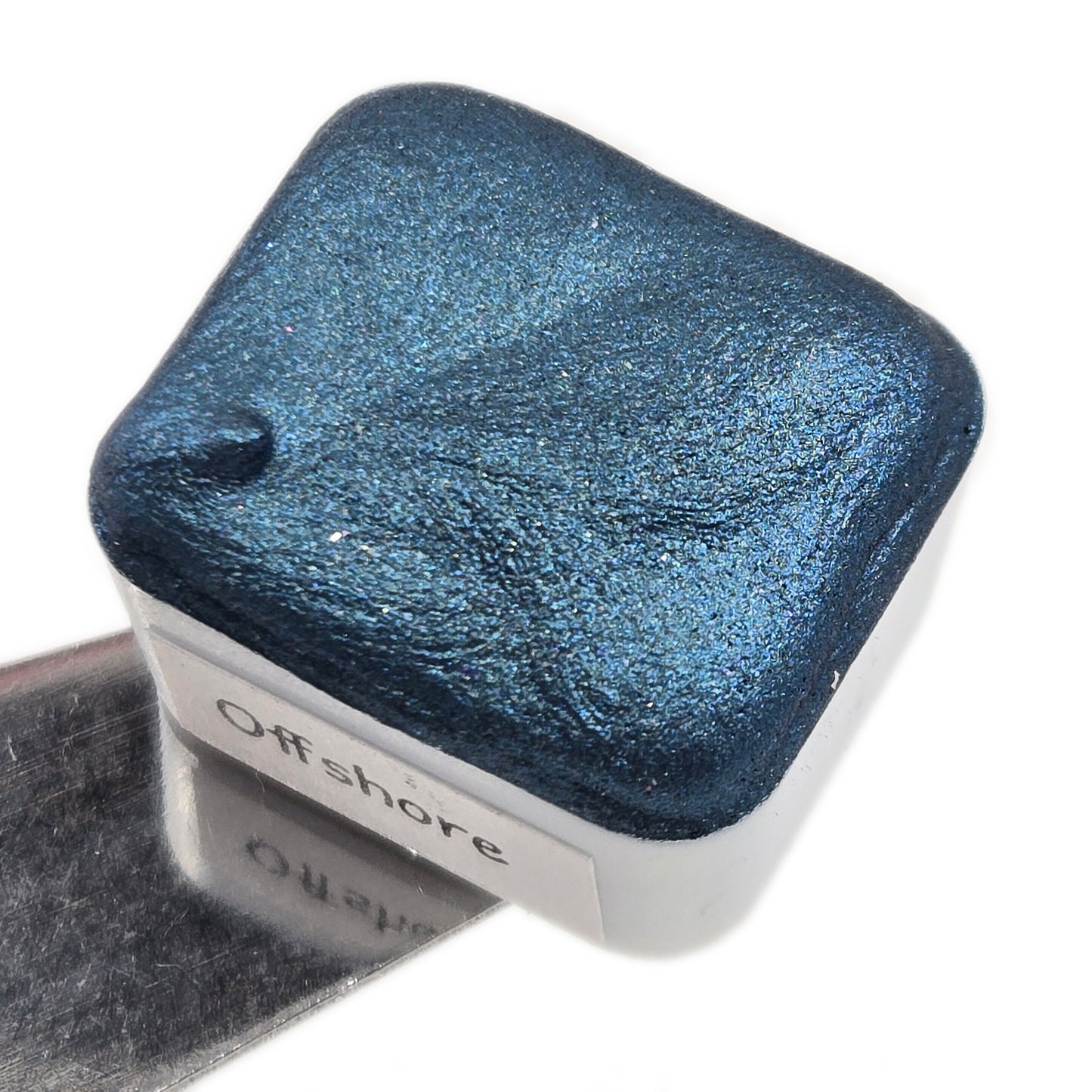 Offshore Half Pan Under the Sea Handmade Mica Shimmer Chrome Shine Watercolor Paints by iuilewatercolors