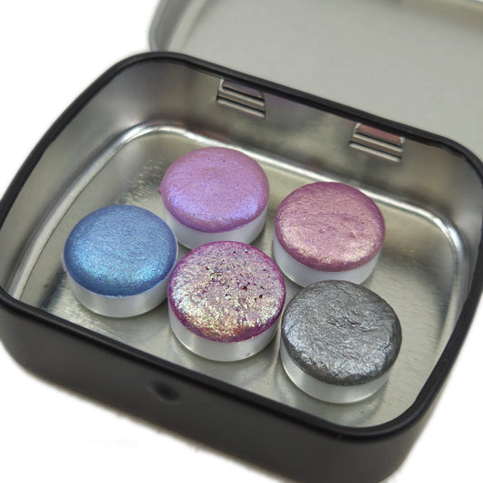 Last Chance! Button Unicorn Set Color Shift Chameleon Mica glittery Handmade Watercolor Paints by iuilewatercolors