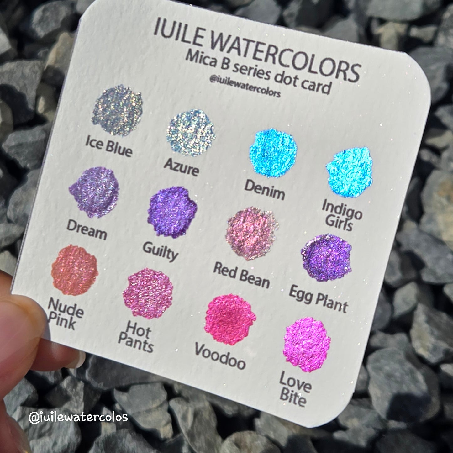 Last Chance! Mica Dot Card Tester Sampler Watercolor Shimmer Glittery Paints