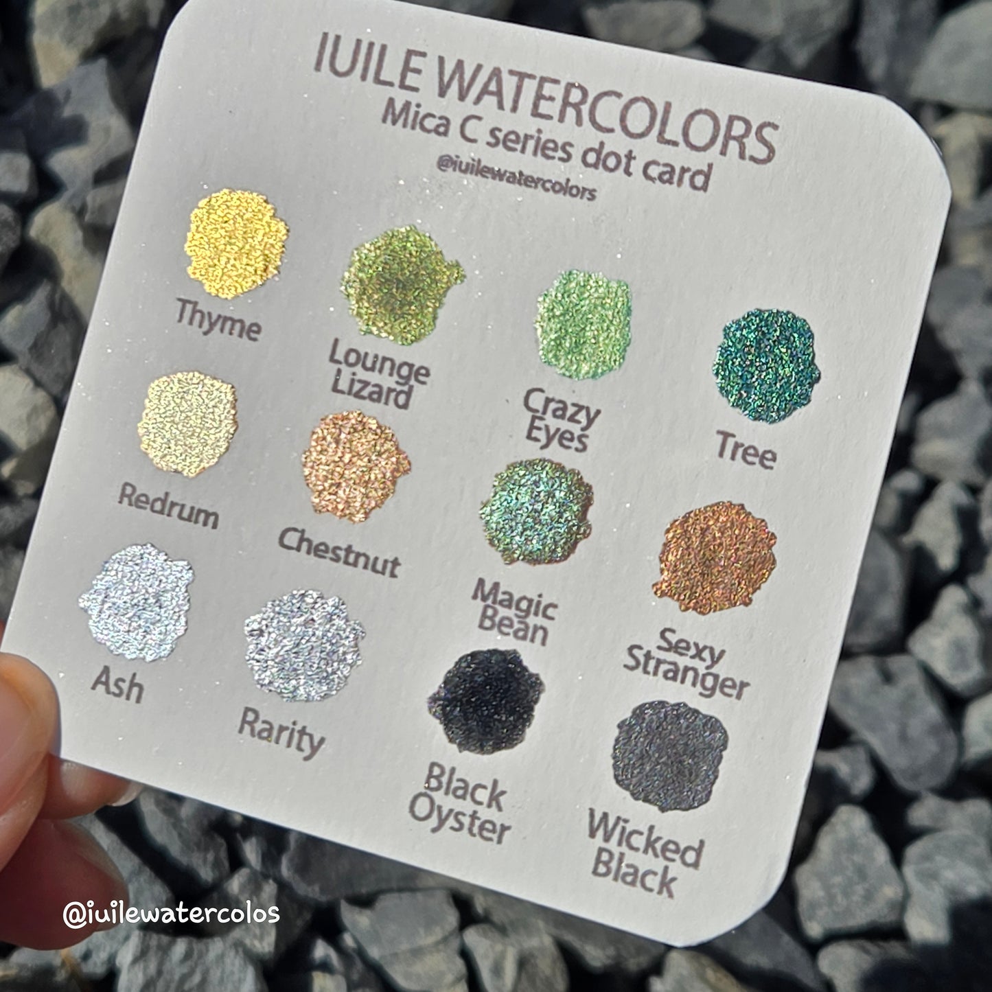Last Chance! Mica Dot Card Tester Sampler Watercolor Shimmer Glittery Paints