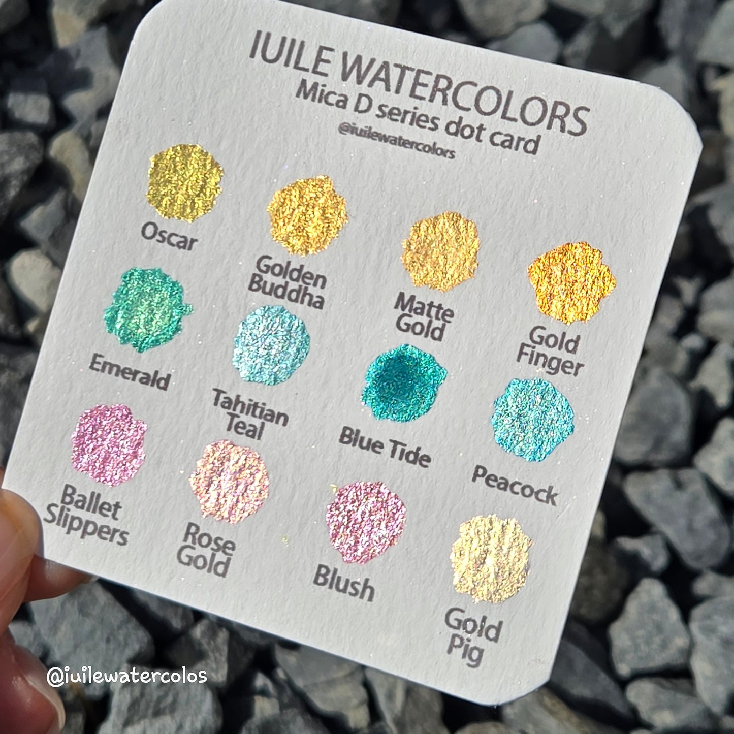 Last Chance! Mica Dot Card Tester Sampler Watercolor Shimmer Glittery Paints