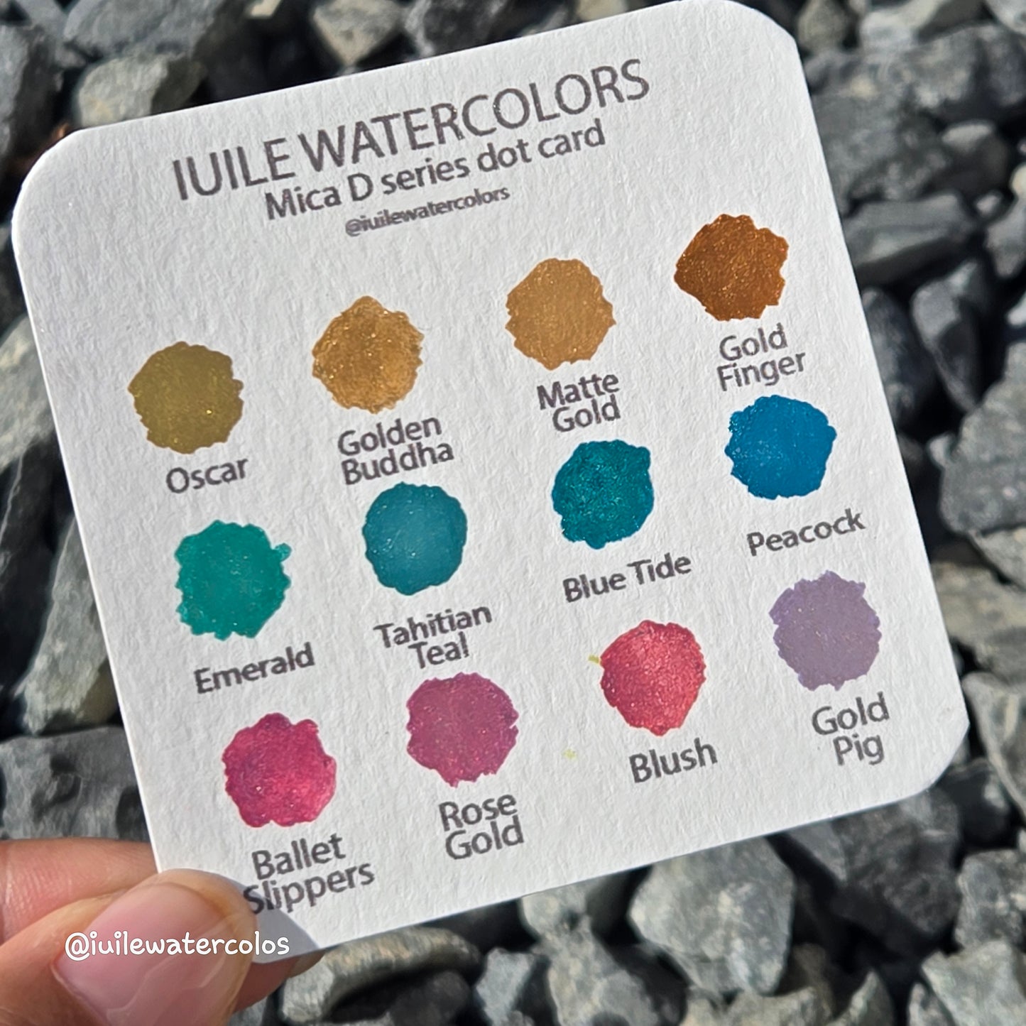 Last Chance! Mica Dot Card Tester Sampler Watercolor Shimmer Glittery Paints