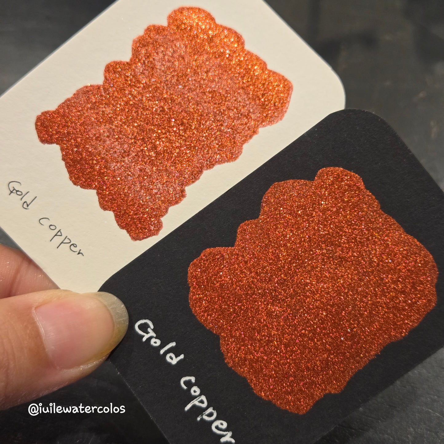 Gold Copper Half 2024 Christmas New Handmade Chrome Shimmer Watercolor Paints by iuilewatercolors