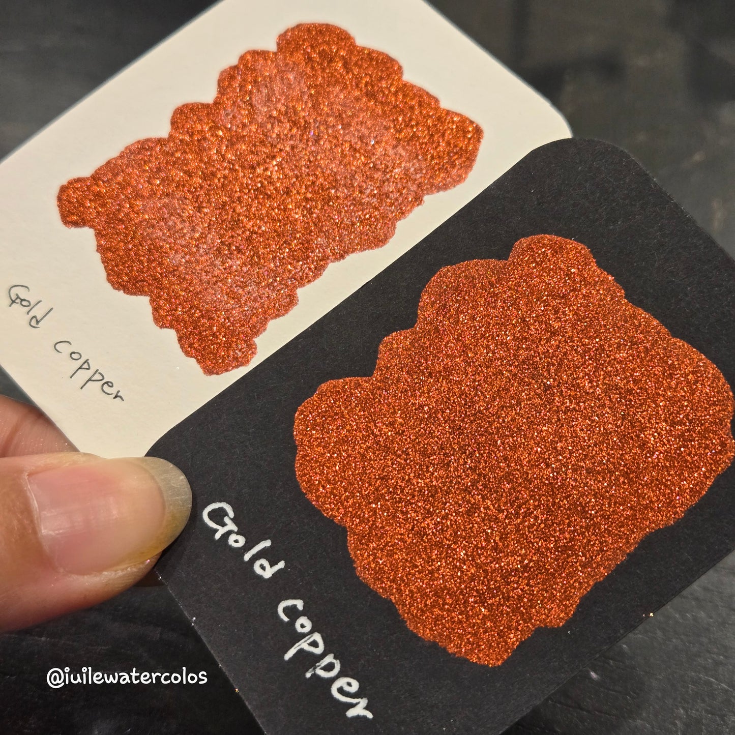 Gold Copper Half 2024 Christmas New Handmade Chrome Shimmer Watercolor Paints by iuilewatercolors