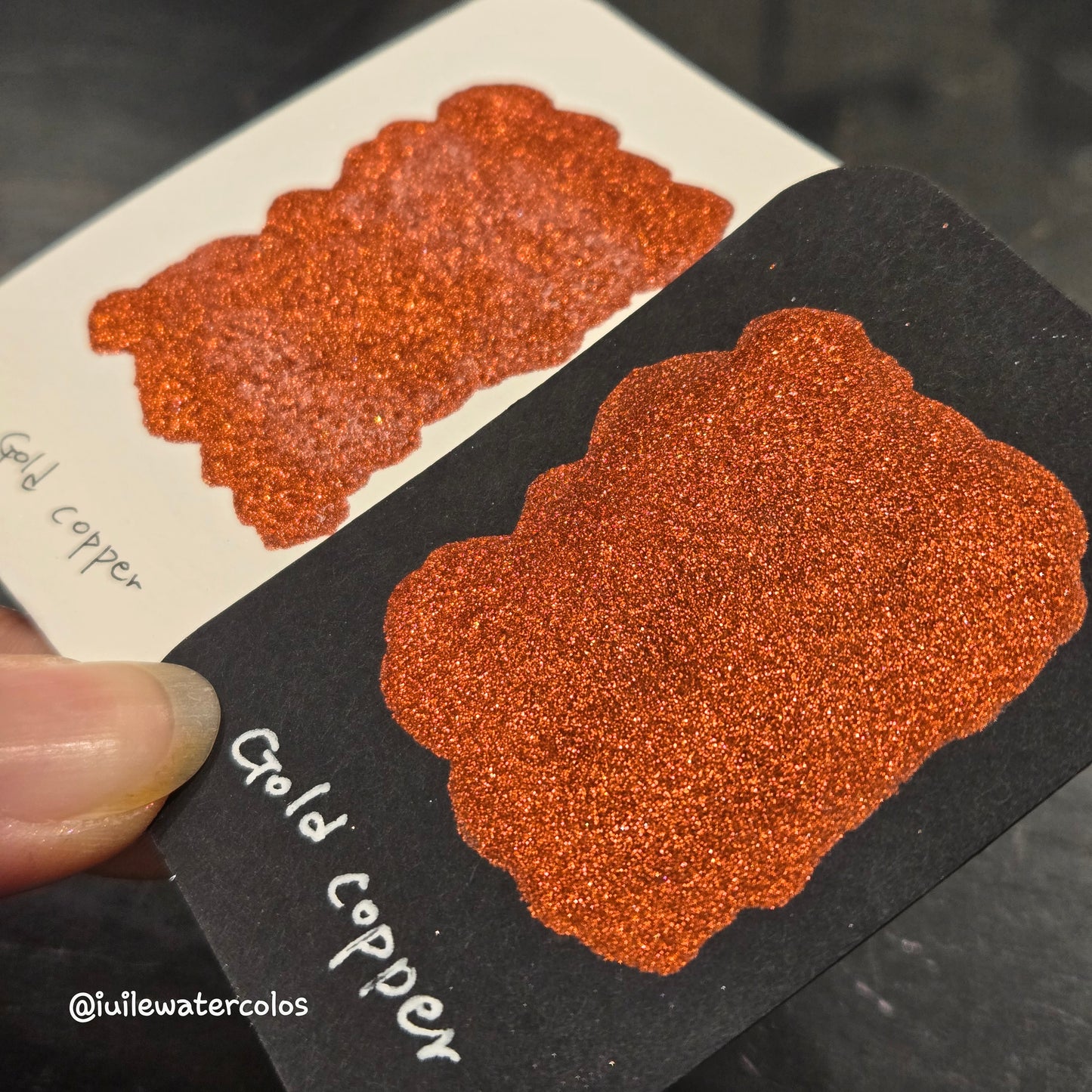 Gold Copper Half 2024 Christmas New Handmade Chrome Shimmer Watercolor Paints by iuilewatercolors