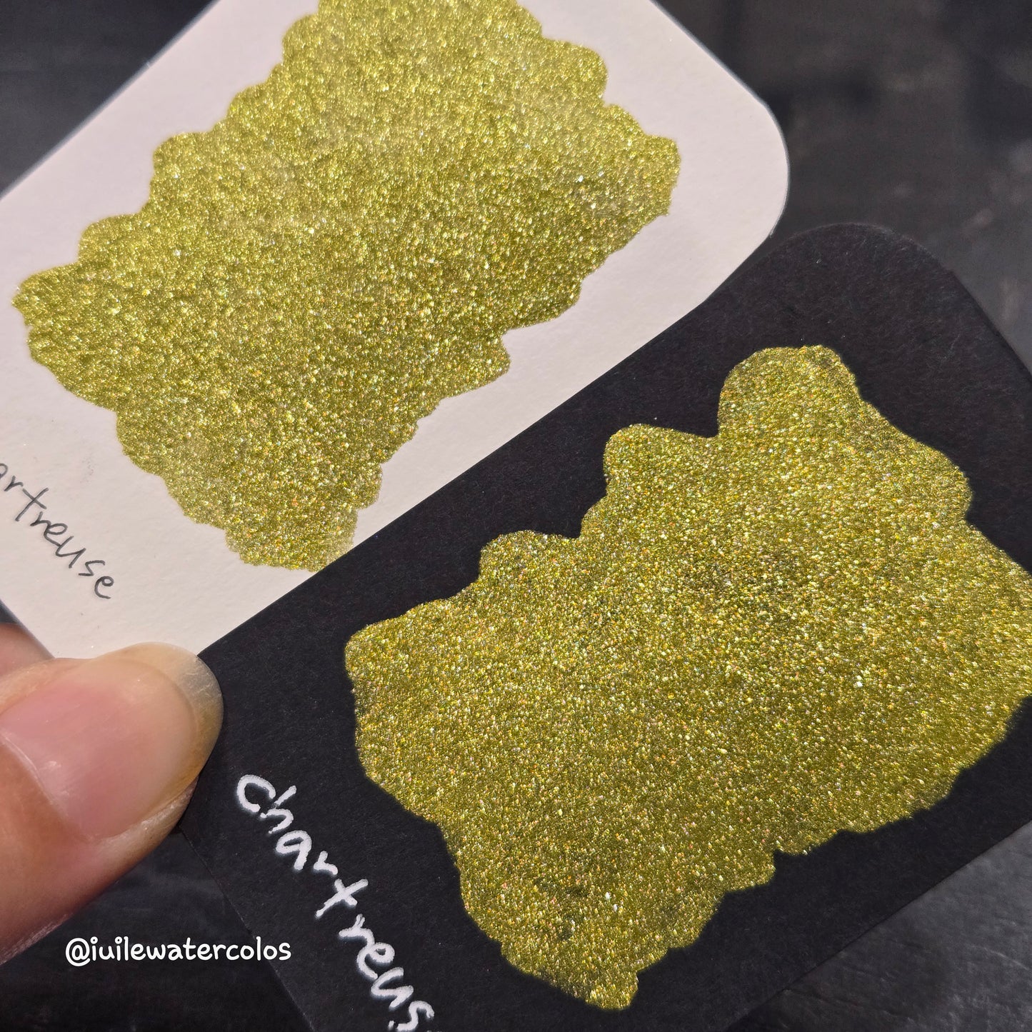 Chartreuse Half 2024 Christmas New Handmade Chrome Shimmer Watercolor Paints by iuilewatercolors