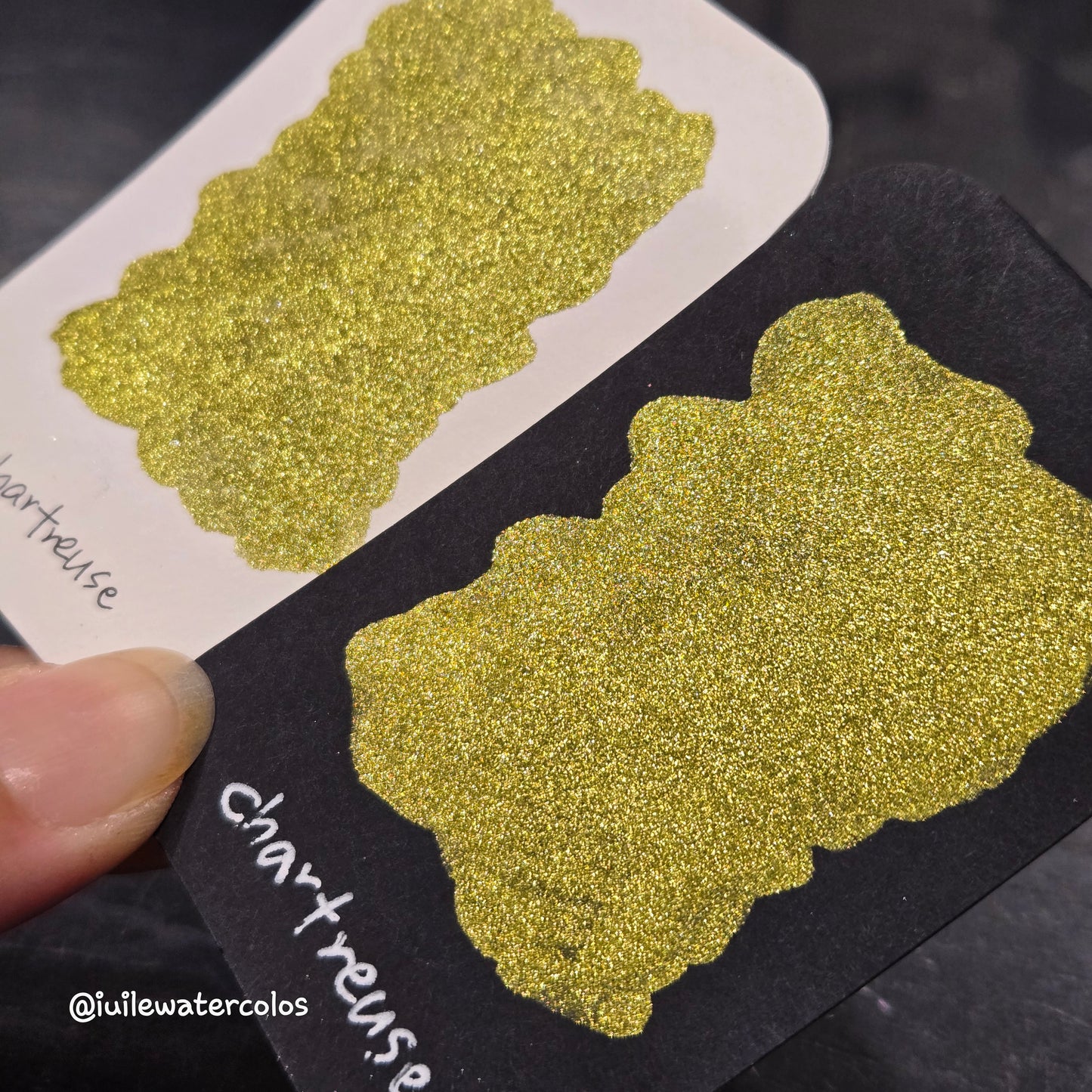 Chartreuse Half 2024 Christmas New Handmade Chrome Shimmer Watercolor Paints by iuilewatercolors