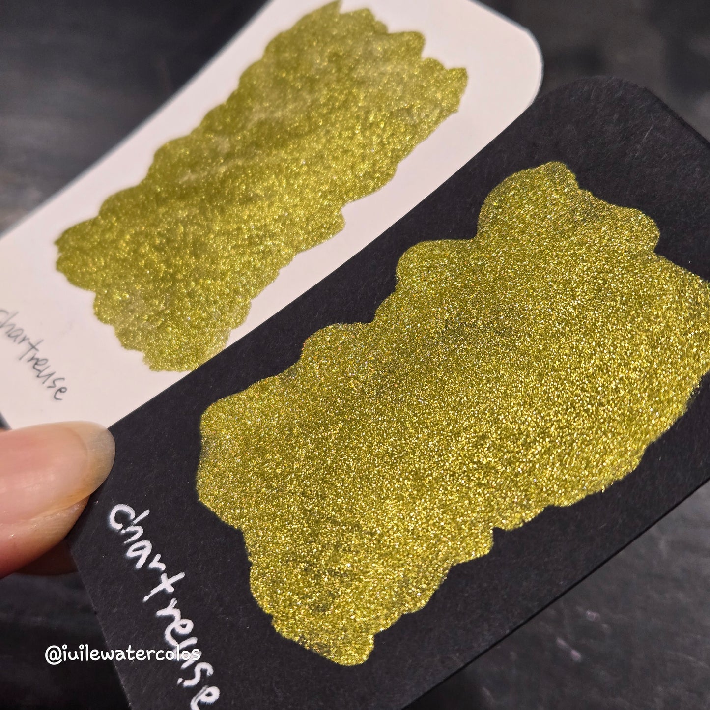 Chartreuse Half 2024 Christmas New Handmade Chrome Shimmer Watercolor Paints by iuilewatercolors