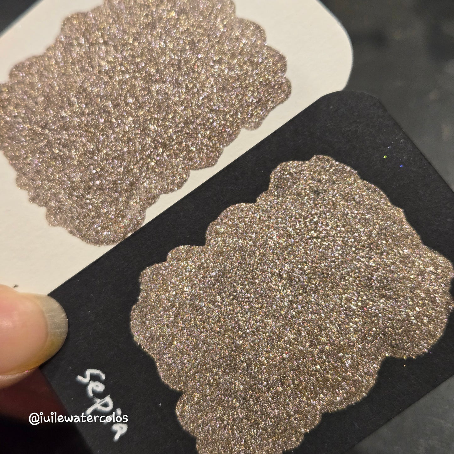 Sepia Half 2024 Christmas New Handmade Chrome Shimmer Watercolor Paints by iuilewatercolors