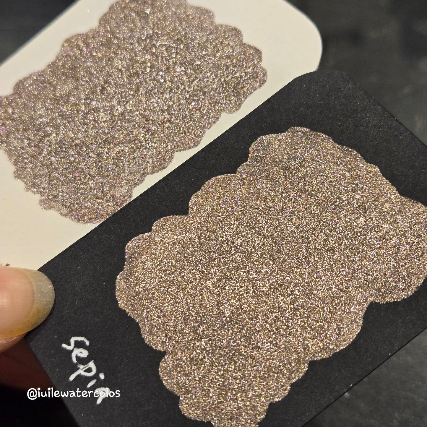 Sepia Half 2024 Christmas New Handmade Chrome Shimmer Watercolor Paints by iuilewatercolors