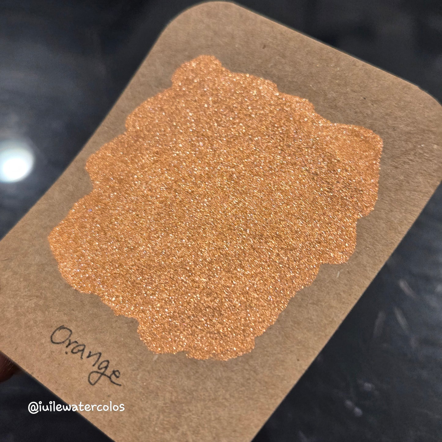 Orange Christmas Chrome watercolor paint half pan
