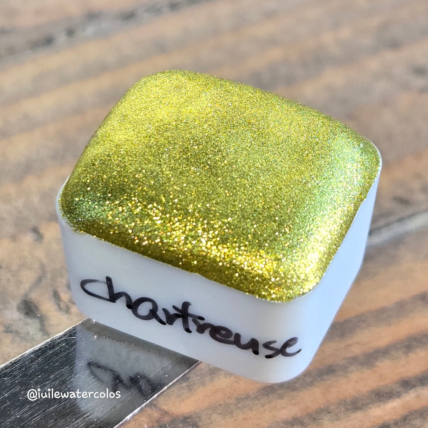 Chartreuse Half 2024 Christmas New Handmade Chrome Shimmer Watercolor Paints by iuilewatercolors