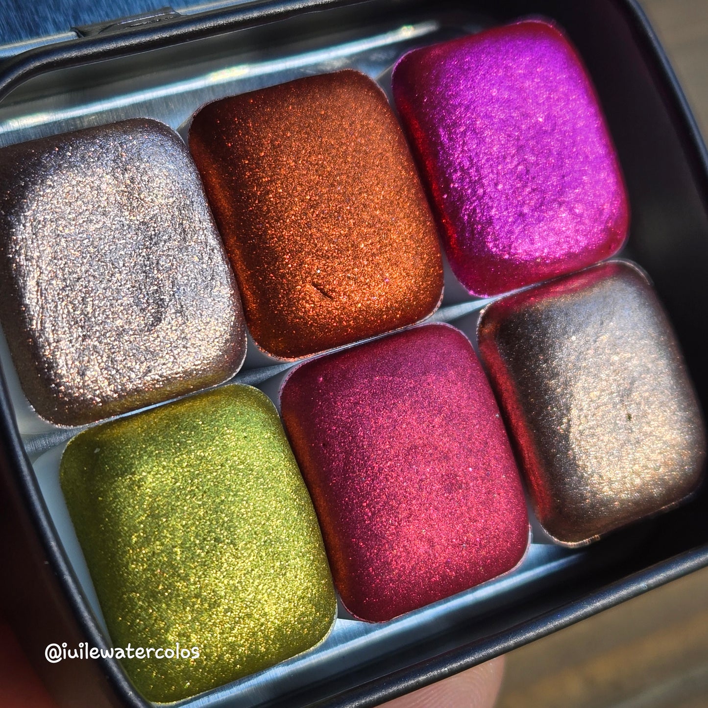 Winter Garden Half Set 2024 Christmas New Handmade Chrome Shimmer Watercolor Paints by iuilewatercolors
