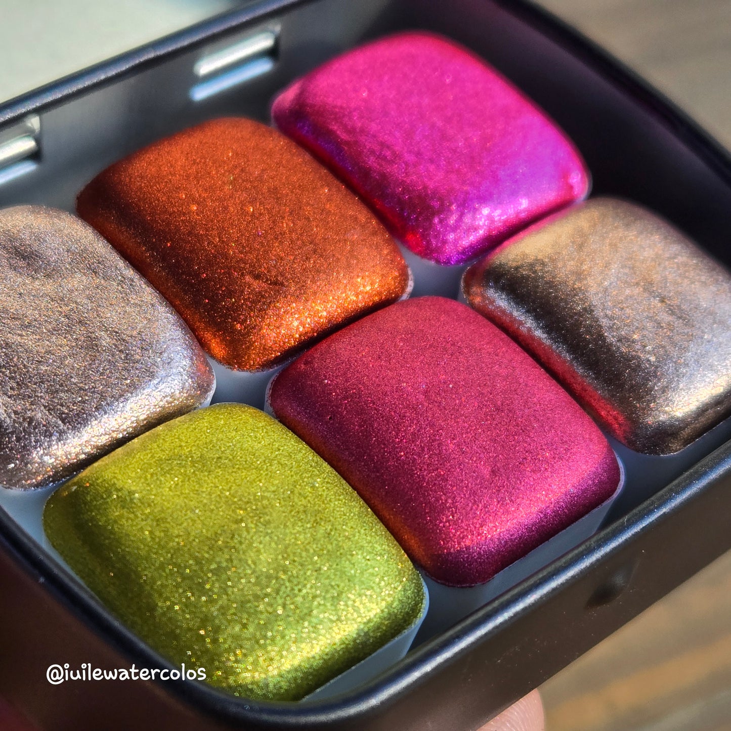 Winter Garden Half Set 2024 Christmas New Handmade Chrome Shimmer Watercolor Paints by iuilewatercolors