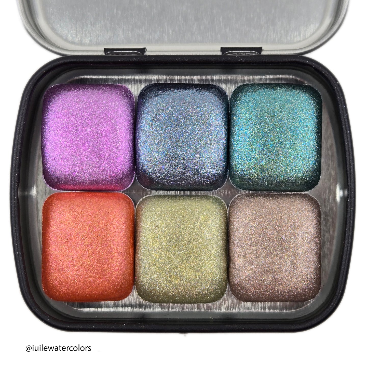 Holiday Gift Half Set 2024 Christmas New Handmade Chrome Shimmer Watercolor Paints by iuilewatercolors