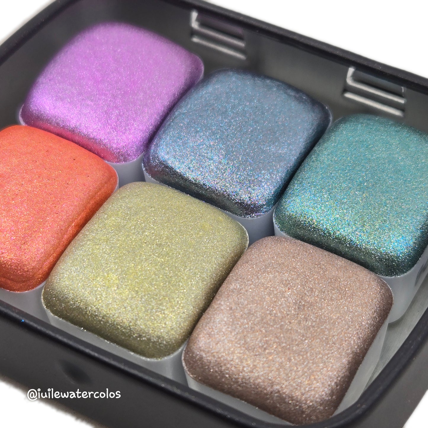 Holiday Gift Half Set 2024 Christmas New Handmade Chrome Shimmer Watercolor Paints by iuilewatercolors